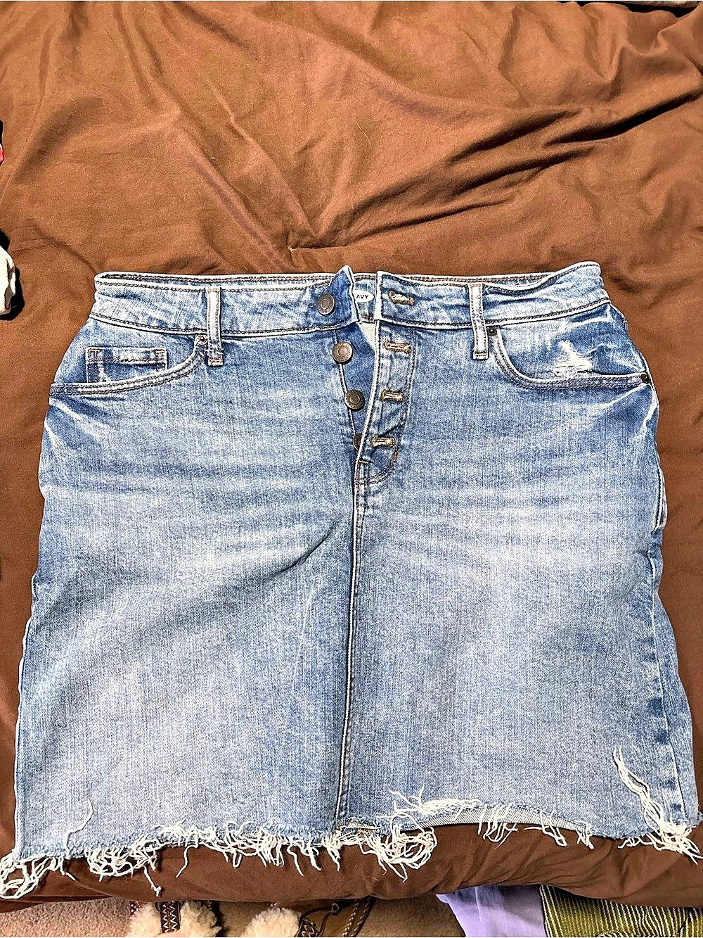 old navy denim mini skirt